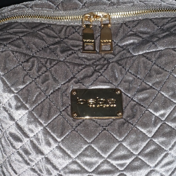 Bebe - Danielle Quilted Velvet Backpacks Pewter/Gray main image 5